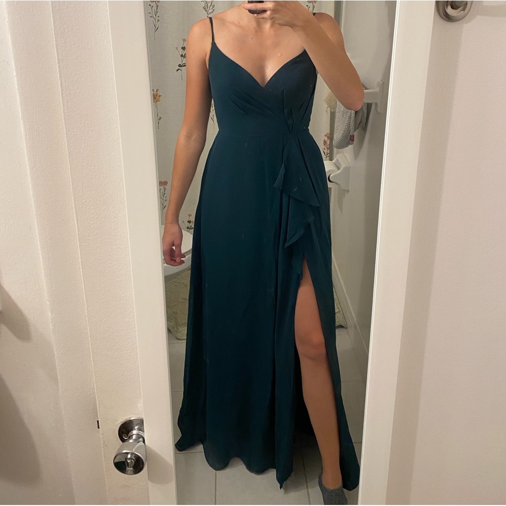 Azazie Kyedae Bridesmaid Dress Chiffon Pine